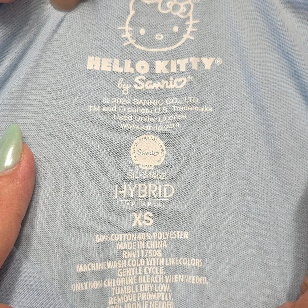 Hello Kitty Tennis Striped Sleeve Tee Shirt XS
